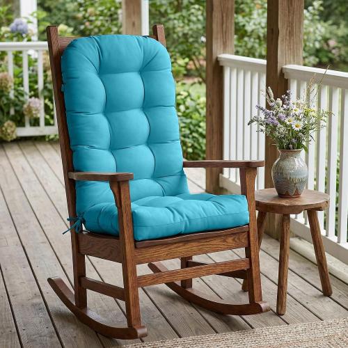 COLOR PINK  ❗ ❗ COOS BAY High Back Adirondack Chair Cushions for Outdoor Furniture, 49x20x5 in Water-Resistant Thick Tufted Patio Chair Cushions with Secure Straps, 2 Pack,