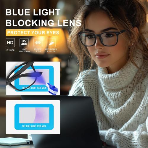 2 pack...hunsquer Blue Light Glasses for Woman/Men Computer Blue Light Glasses