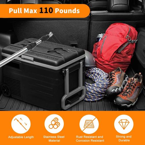 6.5 Ft Truck Cargo Grabber Reach Retriever Tool,Expandable Heavy Duty Stainless Steel Truck Telescoping Pull Pole with Two Hooks for Pickup Truck SUV Boat Accessories