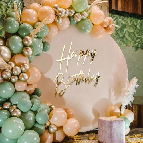 Yousoontic Happy Birthday Sign for Backdrop, 23 x 20 Inch, Classic, Silver