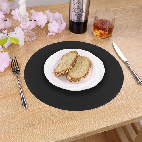 SHACOS 100 PCS Round Paper Placemats 13 inch Disposable Paper Place Mats for Dinner Wedding Birthday Party Festival Table Decoration Indoor Outdoor, Black