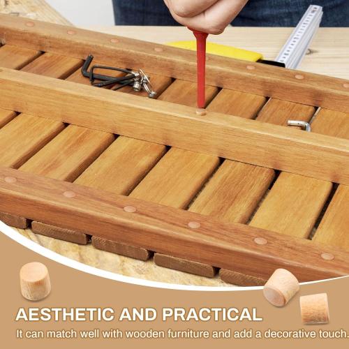 200-Piece Wooden Screw Covers - 3/16 Inch, Flat Head, Hole Plugs