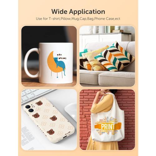 Hiipoo Sublimation Ink Refilled Bottles Compatible for ET2400 ET-2800 ET2720 ET2760 ET2750 ET4800 ET-2803 ET-2850 Inkjet Printers Heat Press Transfer on Mugs T-Shirts