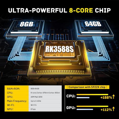 Kinhank Super Console X5 PRO Retro Game Console with 16000 Games, Android 12.0 OS, RockChip RK3588S, Emulator Console, 8K UHD Output, WI-FI 6, BT 5.0, SATA 3.1, Wireless Controller