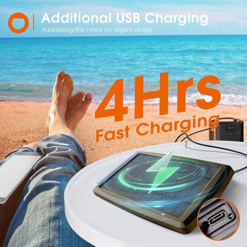 addlon 54FT(48 6) Solar String Lights Outdoor Waterproof with USB Charging & Remote Control - Dimmable Solar Power Patio Lights with LED Bulbs for Porch, Garden, Yard, Market, Bistro - Last for 20 Hrs