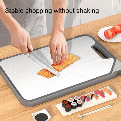 15 x 10in Stainless Steel/Wheat Straw PP Cutting Board for Kitchen, Double Sided for Meat & Vegetables, Kitchen presents