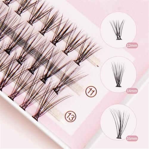 6 Pack Eyelash Clusters, D 0.07 13mm Curly Natural Individual Diy False Lash Clusters,Soft Long Wispy Fluffy Cluster Eyelash Extensions for Beginners Self Use Everyday Wear Women Seamless Blend (Pink)