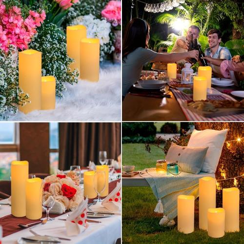 Set of 48 Pack Flameless Candles with Remote & 24H Timer - Waterproof Battery Operated Decorative Candles,3 Sizes(4 5 6 inch) for Home Decor, Wedding, Christmas, Party (Warm White)