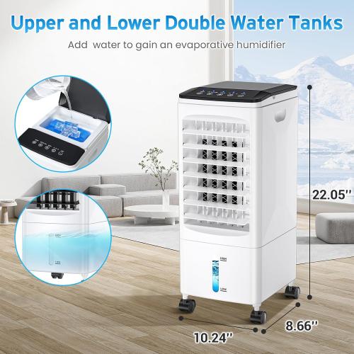 Portable Air Conditioners, Portable AC Unit, Evaporative Air Cooler w/1.6 Gal Water Tank, 3 Speeds, 60°Oscillation, Windowless Air Conditioner w/7.5H Timer, Swamp Cooler for Room Home Office