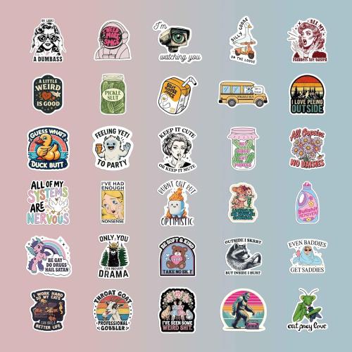 200 Pcs Holographic Funny Meme Stickers for Adults, Waterproof Vinyl Sarcastic Animal Decals with Raccoon, Frog, Possum & Skeleton Humor for Water Bottles, Laptop, Skateboard & Journal