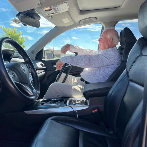 Rock Steady Rolling Side Walker. Physical Therapist Love it! No Lifting Providing Effortless Mobility with Stability. Light Weight & Compact, Ideal for Indoor and Outdoor Use. Great Maneuverability.