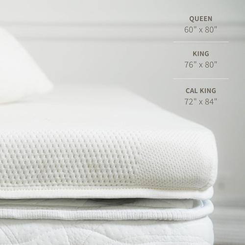 Saatva Graphite Memory Foam Mattress Topper | 3 Memory Foam Layer, Enhanced Comfort and Cooling, Queen