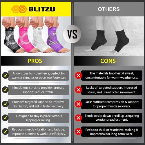 Compression Socks for Plantar Fasciitis, Achilles Tendonitis, Arthritis Relief, Ankle Brace Compression Sleeve with Foot Arch Support, Ankle Wrap for Women, Men, Swelling & Heel Pain Black L-XL