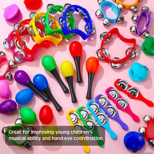 Silipull 36 Pcs Shaker Musical Instrument Set for Kid Toddler Early Music