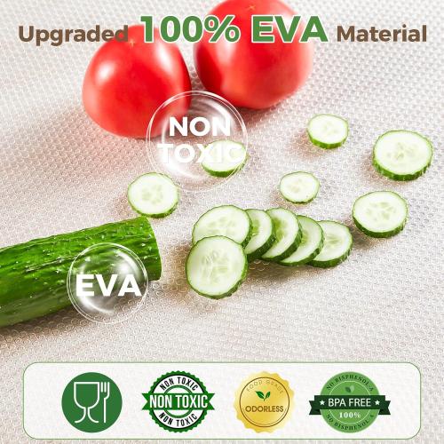 100% EVA Shelf Liner for Kitchen Cabinet, 24 x 120 Drawer Liners Non Adhesive Non Slip Waterproof Plastic Paper, Dresser Pantry Bathroom Refrigerator Protector, Clear