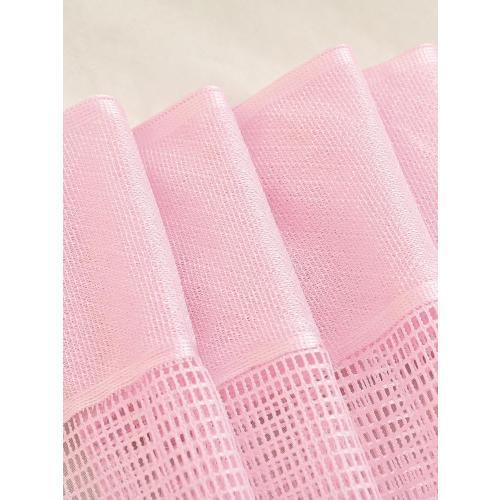 Jayla Pink Semi-Sheer Floral Lace Curtain Swag for Kitchen Half Window Bathroom Decoration Rod Pocket,39 x 39 Inch, 1 Panel