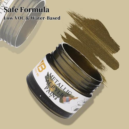 YongBo Metallic Acrylic Paint Brass, 100ml Brass Paint for Canvas, Rock, Stone, Wood, Fabric, Art Supplies