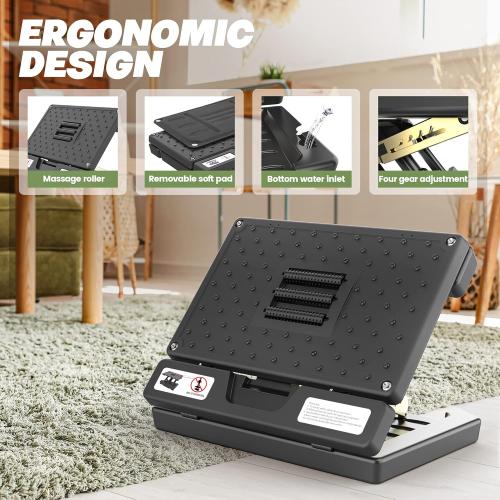 Footrest for Under Desk at Work,Height Adjustable Footrest with Massage Roller and Soft Pad,Foldable, Ergonomic fits Office,Home,Travel,Gaming,Sturdy Metal Frame,All-Season Use(Black)