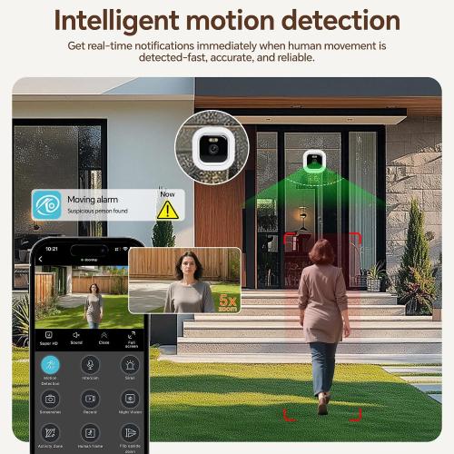 3MP 2K Window Camera, 2.4GHz & 5GHz WiFi Indoor Cameras for Home Security with Anti-Glare Full-Color Night Vision, AI Person & Motion Detection, 24/7 Recording, Two-Way Audio, Easy & Quick Install | 2.4GHz & 5GHz WiFi, Anti-Glare, Full-Color Night Vision, AI Person & Motion Detection, 24/7 Recording, Easy & Quick Install