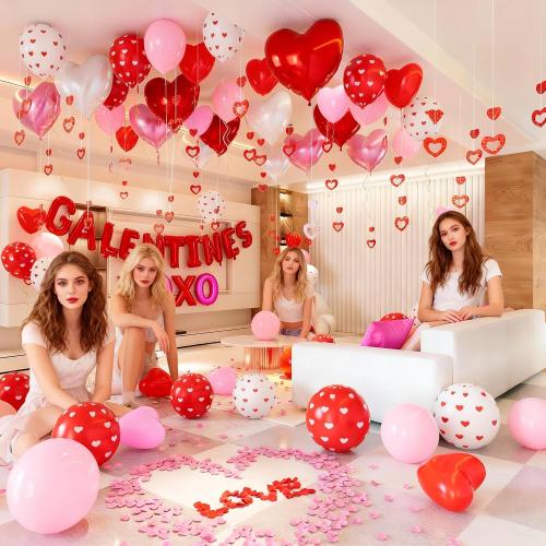 Happy Galentines Day Decorations for Party Supplies, Heart Balloons Arch, Galentines Day Banner, Galentines Decorations, Galentines Decor