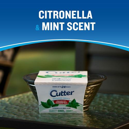 Cutter Outdoor Scented Candle Citronella and Mint Scent Brings Glow and Ambiance to Your Outdoor Space, 20 Ounces
