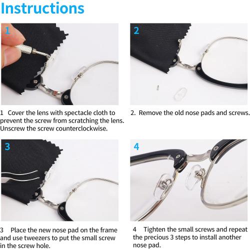 Blue Upgrade Version Magnetic Eye Glass Repairing Kit, Eyeglass Repair Tool Kit with Compact Screw Box Include Nose Pads, Precision Screwdriver Set, Screws, Tweezer for Eyeglass, Sunglass, Spectacles Watch