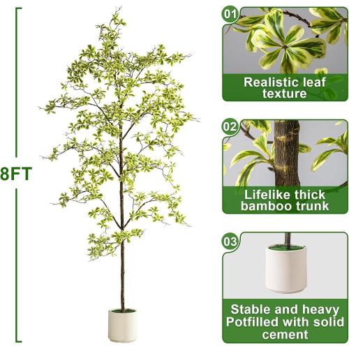 Bailikang 8FT Artificial Black Olive Tree Artificial Olive Plants, Tall Faux Olive Tree Faux Silk Plant Fake Plant Ultra-Realistic Silk Leaves & Natural Trunk Indoor Outdoor Use