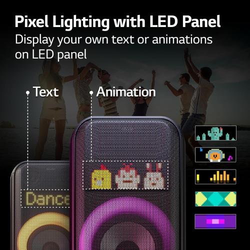 LG XBOOM XL7 Portable Tower Speaker with Pixel LED Lighting and up to 20 Hrs of Battery Life, Black