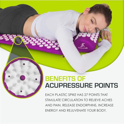 DoSensePro Acupressure Mat and Pillow Set for Back/Neck Pain Relief and Muscle Relaxation