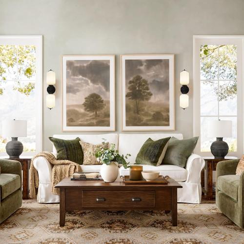 Vintage Milk Glass Bathroom Vanity Light - 2-Light Wall Sconce with Brass Finish Base & Green Glass Shade - Wall Sconce Lighting for Mirror, Kitchen, Living Room, Gallery (Bulbs Included) (white)