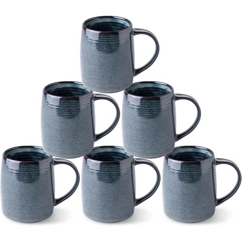 GBHOME Large Coffee Mugs Set of 6, 18oz Handmade Ceramic Coffee Mugs Set with Gradient color for Latte/Tea/Beer/Hot Cocoa, Dishwasher & Microwave Safe,