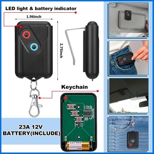 Kingdder 2 Pcs Garage Door Remote Compatible with Guardian 2211 L, Black