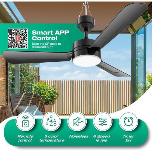 Ceiling Fans with Lights,36 LED Fan Light Hanging with Hook,Hook Type Ceiling Fan,Plug in Ceiling Fan Light,40W,3000-6500k,Remote Control,Portable Fan for Camping Bed,Patios,(Black)