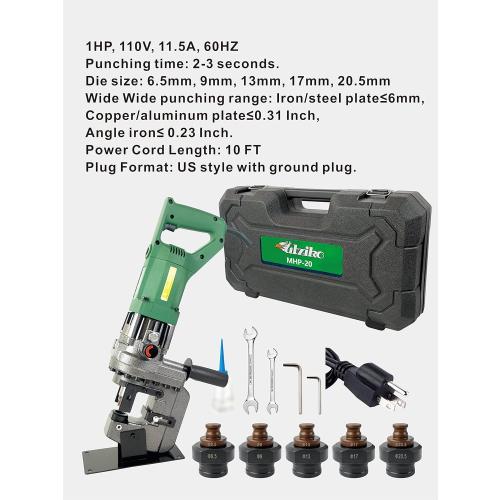 1.2 HP 110V Hydraulic Puncher Electric Hydraulic Punching Tool U-Shaped Steel and Angle Steel Punching Machine,Can be Used for Punching in Steel,Iron,Aluminum,Copper,and Other Sheet Materials. Maybe missing pieces