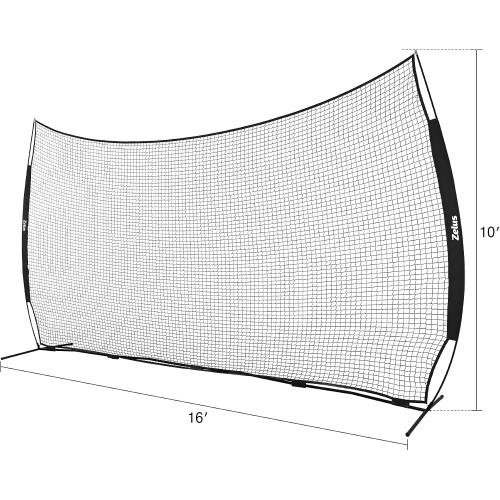 12x9ft / 16x10ft Barricade Backstop Net, Ball Sports Barrier, Practice Net for Baseball, Softball, Lacrosse, Soccer, Basketball and More