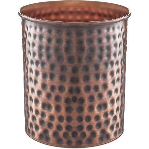 Monarch Abode Kitchen Utensil Holder – Hand Hammered Metal Antique Copper Utensil Holder, Decorative Utensil Crock for Kitchen Counter, Cooking Tool and Spatula Holder for Countertop, Caddy Organizer
