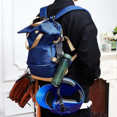 Deekin 4 Pcs Baseball Softball Gear Hanger 3 in 1 Dugout Organizer Bat Holder with Glove Clip and Helmet Hook for Fence Bag Water Bottle Hiking Camping (Black)