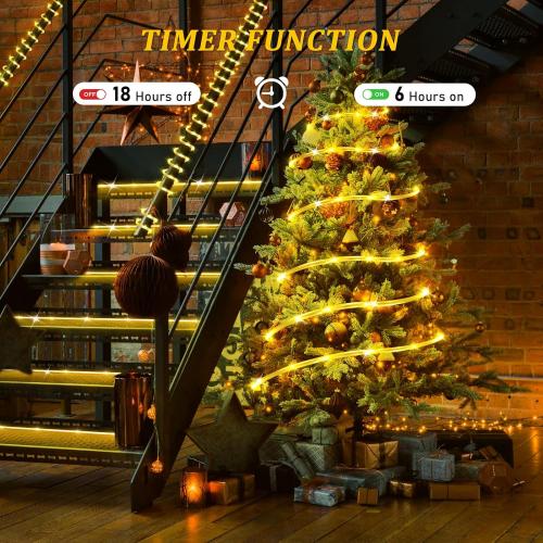 Heceltt 492ft LED Rope Lights Outdoor,1500 LED Tube Lights with 8 Modes, IP65 Waterproof LED Rope Lighting for Patio Eaves Pool Party Backyards Garden Holiday Lights Decoration(Warm White)