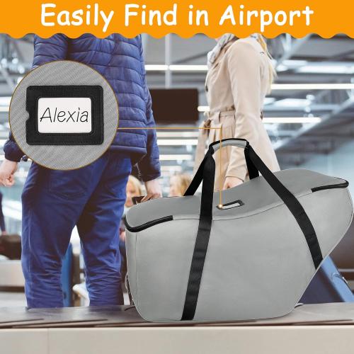 Car Seat Travel Bag Fits Chicco Keyfit 30, Uppababy Mesa, Nuna Pipa Lite, Padded Infant Gate Check Bag for Air Travel, Durable Carrier Bag with Side Pocket and Protective Feet, Extra Storage Bag.