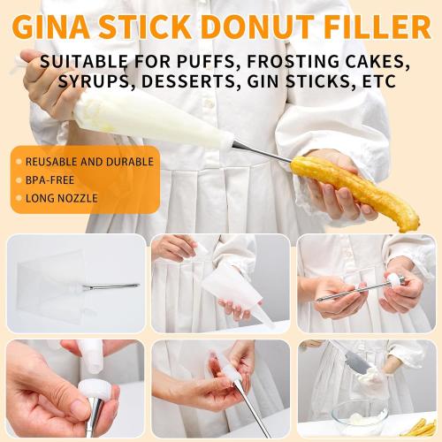 EooUooIP Churro Maker Machine Kit, Large & Durable 15 Churro Gun with Hollow Churro Disc, Maquina Para Hacer Churros, Churreras Para Churros, Churro Maker Machine, Cookie Press, Gifts for Christmas