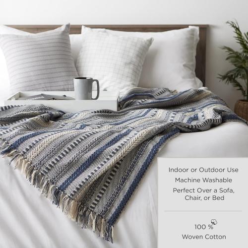 DII Arrowhead Woven Throw, with 3 Fringe, Black, 1 Piece