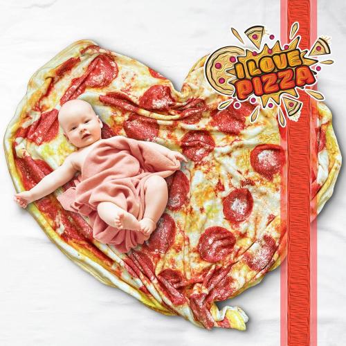 Bcareself Pizza Blanket Adult Kdis Size Double Sided Funny Realistic Food Personalized Throw Blanket Novelty Gift for Everyone 300 GSM Soft Flannel 60 inches Red