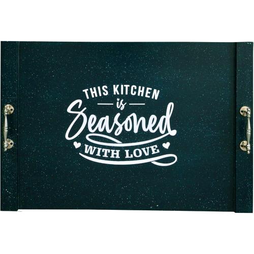 Happy Patch Blue Noodle Board Stove Cover for Electric or Gas Stove Farmhouse Wooden Stove Top Covers Distressed 22 x 30 x 1.57 Inches