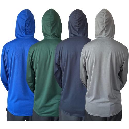 Men UPF 50  Sun Protection Breathable T Shirt Long Sleeve Workout T-Shirts with Hood