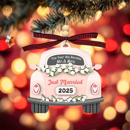 Wedding Gifts for Couples 2025 - Bridal Shower Present - Bachelorette Gifts for Bride, Future Mr & Mrs - Wedding Decor Newlywed Gift for Married Couples - Wood Hanging Ornament 2025