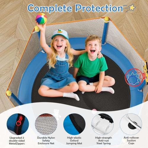 Trampoline for Kids, Upgrade Full Anti-Rust Toddler Trampoline with Net