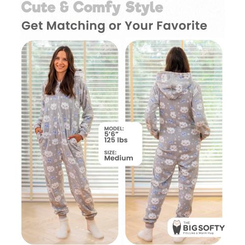 Sze S The Big Softy Adult Onesies for Women, Fleece Onesie PJs for Women, Teens, Funny Adult Onesie Pajamas, Cute One Piece Pajamas