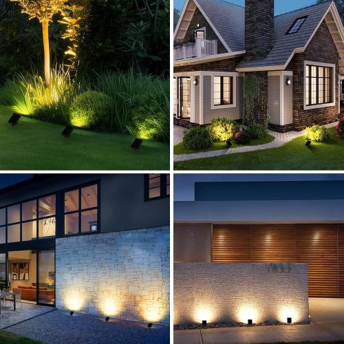 Solar Landscape Lights Outdoor, 3000K Dimmable Solar Pathway Lights, 500LM Solars Spot Light IP65 Waterproof for Walkway Lawn Yard, 2pcs