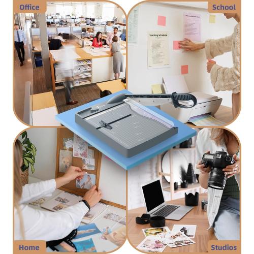 Firbon 12 Inch Guillotine Paper Cutter, Heavy-Duty Paper Trimmers, Gray | 30-Sheet Capacity | Inch &CM Scales | Paper, Cardstock & Photo Trimming | Scrapbooking Crafts | Office, Home & Studio Use