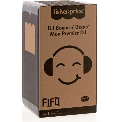 Fisher-Price Baby & Toddler Learning Toy DJ Bouncin’ Beats with Music Lights & Bouncing Action for Ages 9  Months, Multilanguage Version